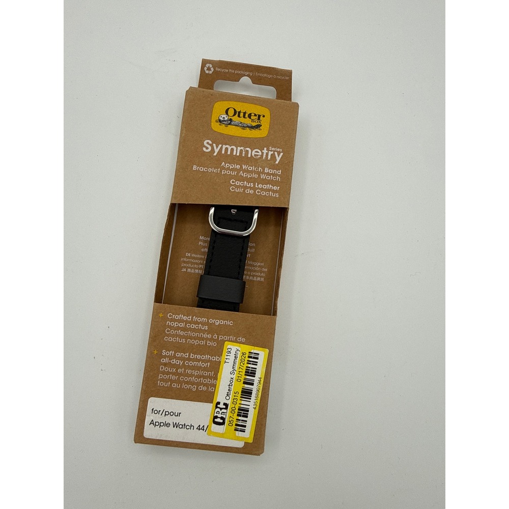 OtterBox Symmetry Apple Watch Band Unisex 44/45mm Black New Cactus Leather Strap